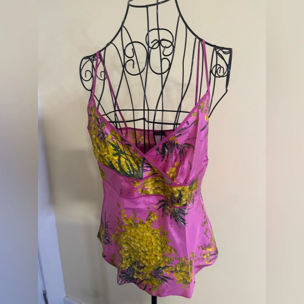 J Crew Floral Silk Tank Top Size 6